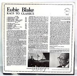 EUBIE BLAKE RAGS TO CLASSICS LP 1972 AUTOGRAPHED Ivan Browning Jazz Record