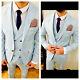 First Class Plus Suit Light Blue Fitted Double Row Vest Matching Shirt Set Of